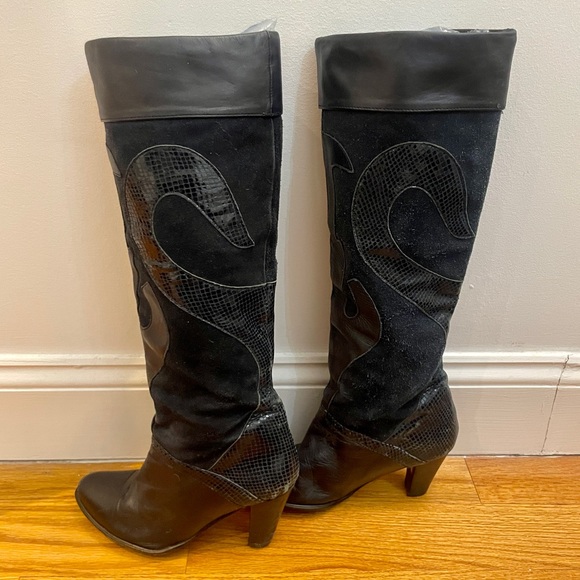 RARE Vintage 80s 90s Knee High Boots - Picture 7 of 11